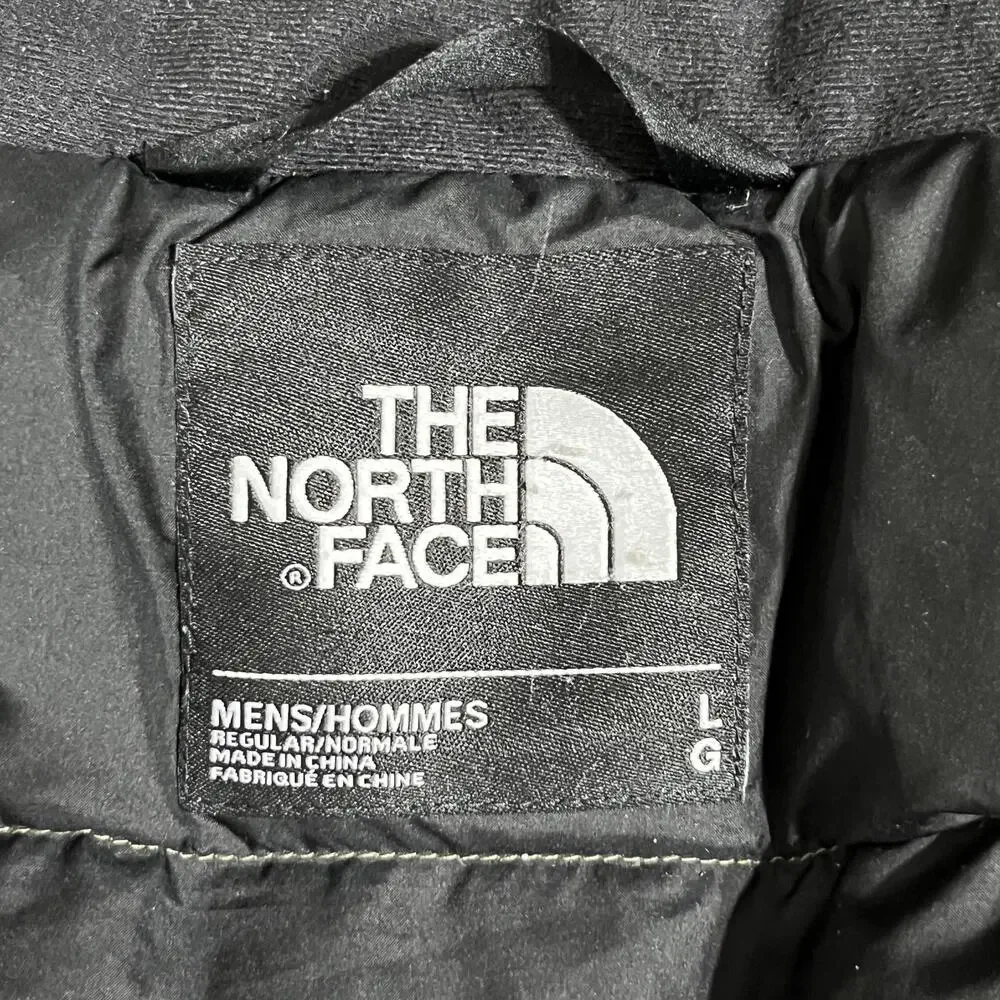 The North Face Nuptse 550 Down Puffer Vest Men Large Camo Ripstop Hiking Vintage